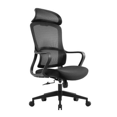 CF3010 Πολυθρόνα Γραφείου Διευθυντή, Mesh Μαύρο, Ύφασμα Μαύρο